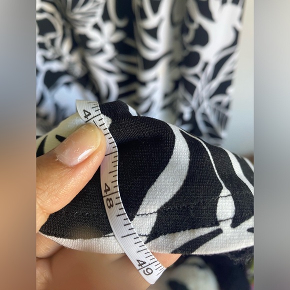 VINTAGE STRAPLESS MAXI BLACK WHITE FLORAL DRESS BY WHITE HOUSEBLACK MARKETSIZE M - Picture 7 of 8